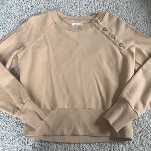 Madewell Cropped Button sleeve Sweatshirt Small